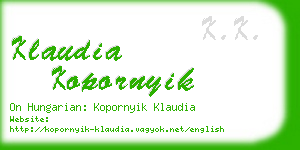 klaudia kopornyik business card